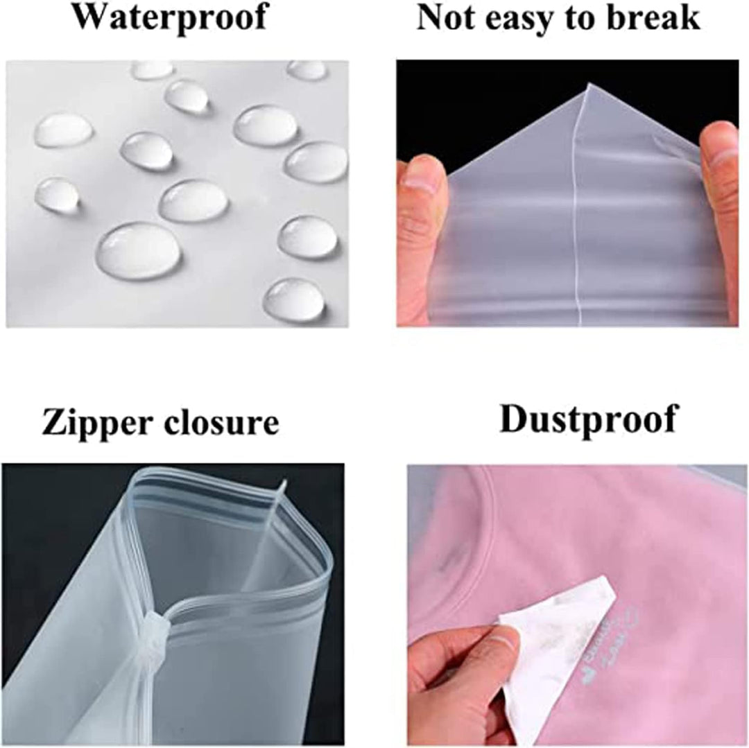 Multi-Purpose Frosted Zip Oppbevaringssekker – 20-Pack Plast Klær Sleever (Kjøp 2 Sett, Ta 1 GRATIS) | Skanto