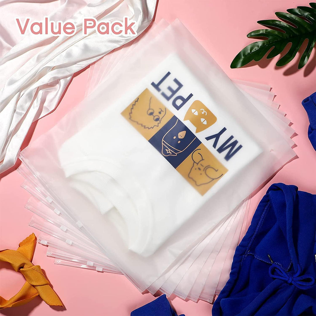 Multi-Purpose Frosted Zip Oppbevaringssekker – 20-Pack Plast Klær Sleever (Kjøp 2 Sett, Ta 1 GRATIS) | Skanto