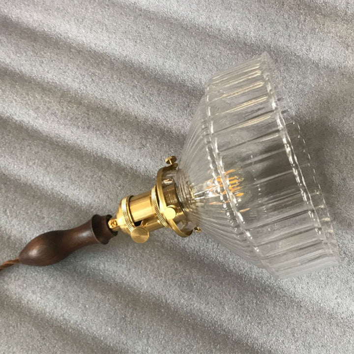 Rustikk pendellampe med bølget glass – industridesign