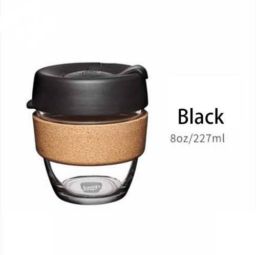 Skanto | Brukbar og bærbar glasskaffekopp med lokk og sleeve, for hjem, reise og mer
