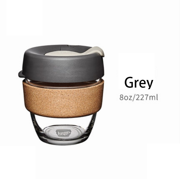 Skanto | Brukbar og bærbar glasskaffekopp med lokk og sleeve, for hjem, reise og mer