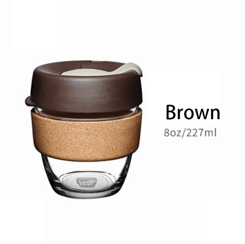 Skanto | Brukbar og bærbar glasskaffekopp med lokk og sleeve, for hjem, reise og mer