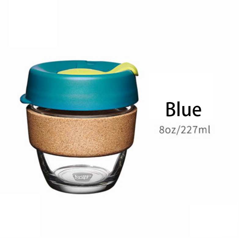 Skanto | Brukbar og bærbar glasskaffekopp med lokk og sleeve, for hjem, reise og mer
