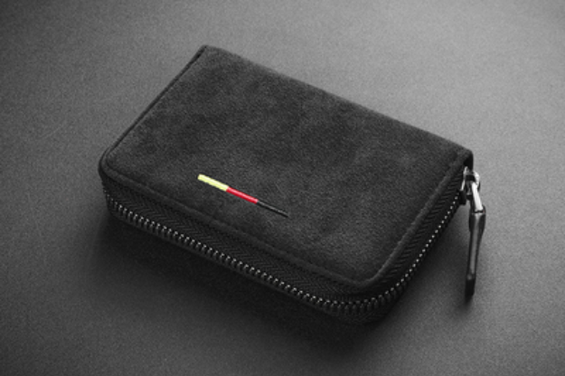 Skanto | Large Capacity Slim Woven Suede Card Holder, for Shopping, Travelling, Jogging or Working