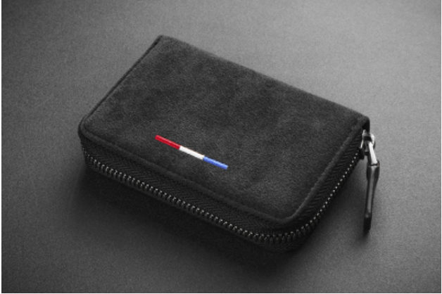 Skanto | Large Capacity Slim Woven Suede Card Holder, for Shopping, Travelling, Jogging or Working