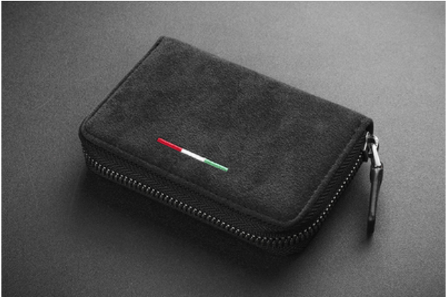 Skanto | Large Capacity Slim Woven Suede Card Holder, for Shopping, Travelling, Jogging or Working