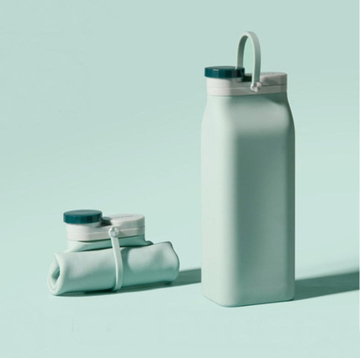 Skanto | Bærbar Silikon Vannflaske, med Høytemperatur Resistens Design, Enkel å Rengjøre, Sammenleggbar, Stor Kapasitet og Matkvalitet Silikon, for Reise, Sport, Camping og Mer
