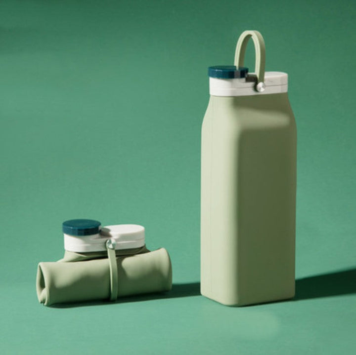 Skanto | Bærbar Silikon Vannflaske, med Høytemperatur Resistens Design, Enkel å Rengjøre, Sammenleggbar, Stor Kapasitet og Matkvalitet Silikon, for Reise, Sport, Camping og Mer