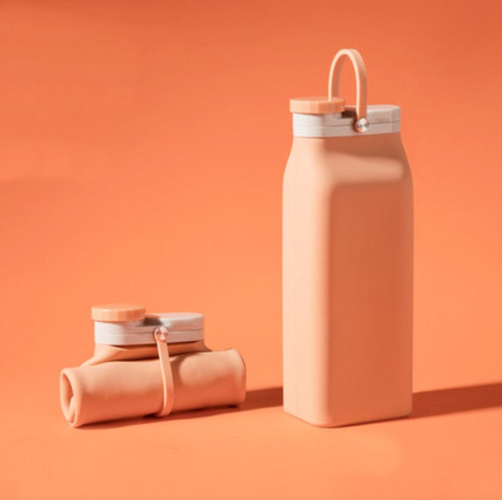 Skanto | Bærbar Silikon Vannflaske, med Høytemperatur Resistens Design, Enkel å Rengjøre, Sammenleggbar, Stor Kapasitet og Matkvalitet Silikon, for Reise, Sport, Camping og Mer