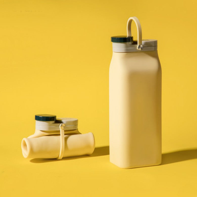 Skanto | Bærbar Silikon Vannflaske, med Høytemperatur Resistens Design, Enkel å Rengjøre, Sammenleggbar, Stor Kapasitet og Matkvalitet Silikon, for Reise, Sport, Camping og Mer