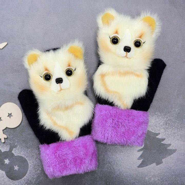 2022 nye tegneserie plush strikkede hansker🌈 | Skanto