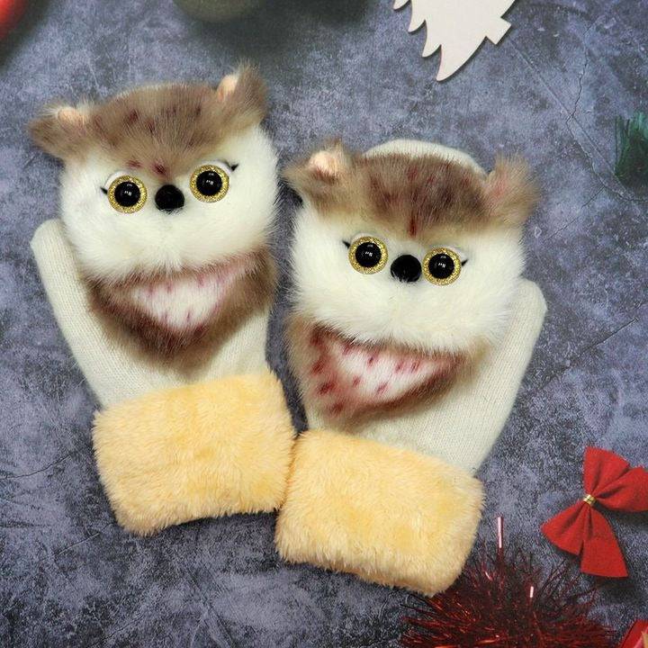 2022 nye tegneserie plush strikkede hansker🌈 | Skanto