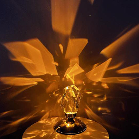 Skanto | LuxorLite Diamond Crystal LED Bordlampe | Luksuriøs Stemningsbelysning | 3 eller 16 Fargeforandring | Trådløs Nattlampe