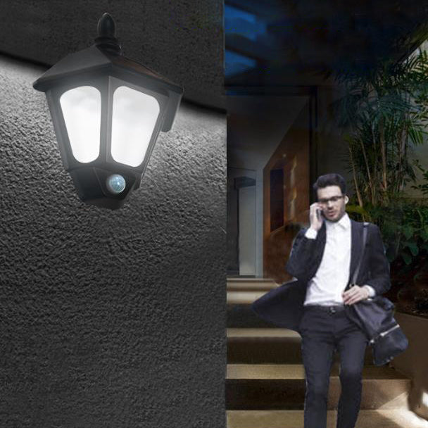 Moderne minimalistiske sol ute vanntett induksjon to-farge belysning LED utendørs hagevegg lampe | Skanto
