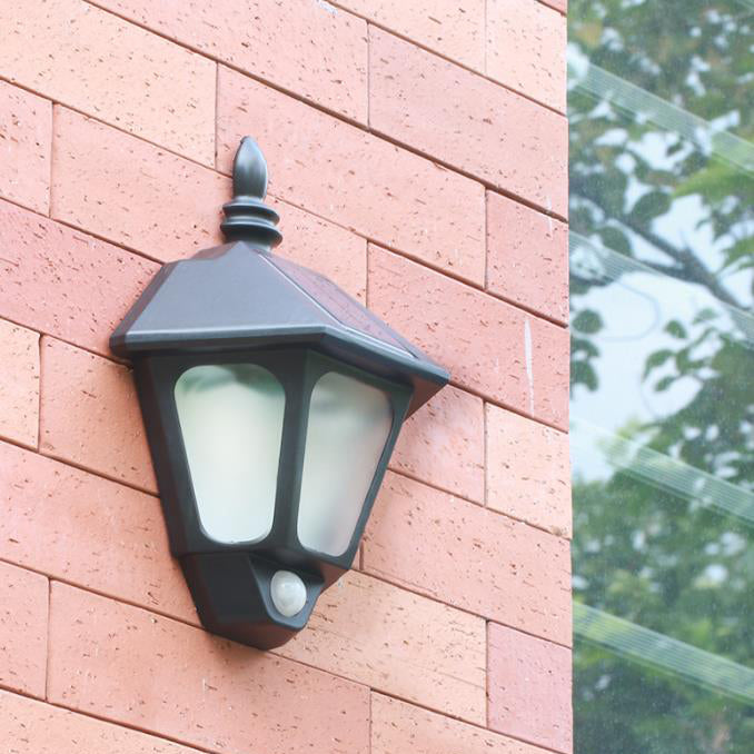 Moderne minimalistiske sol ute vanntett induksjon to-farge belysning LED utendørs hagevegg lampe | Skanto