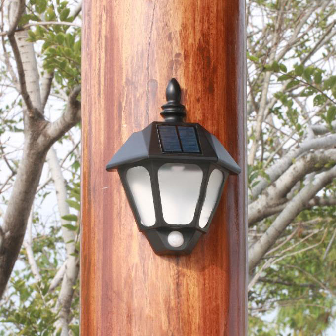 Moderne minimalistiske sol ute vanntett induksjon to-farge belysning LED utendørs hagevegg lampe | Skanto