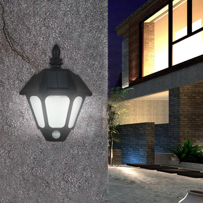 Moderne minimalistiske sol ute vanntett induksjon to-farge belysning LED utendørs hagevegg lampe | Skanto