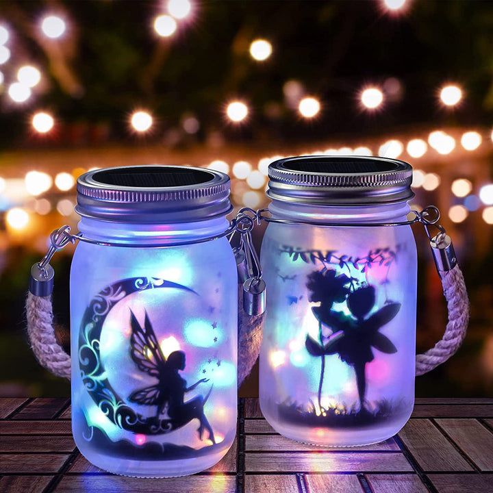 Solar Creative Fairy Frosted Glass Jar LED Utendørs Lys | Skanto