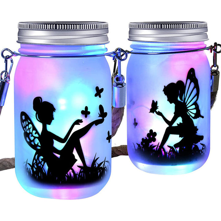Solar Creative Fairy Frosted Glass Jar LED Utendørs Lys | Skanto