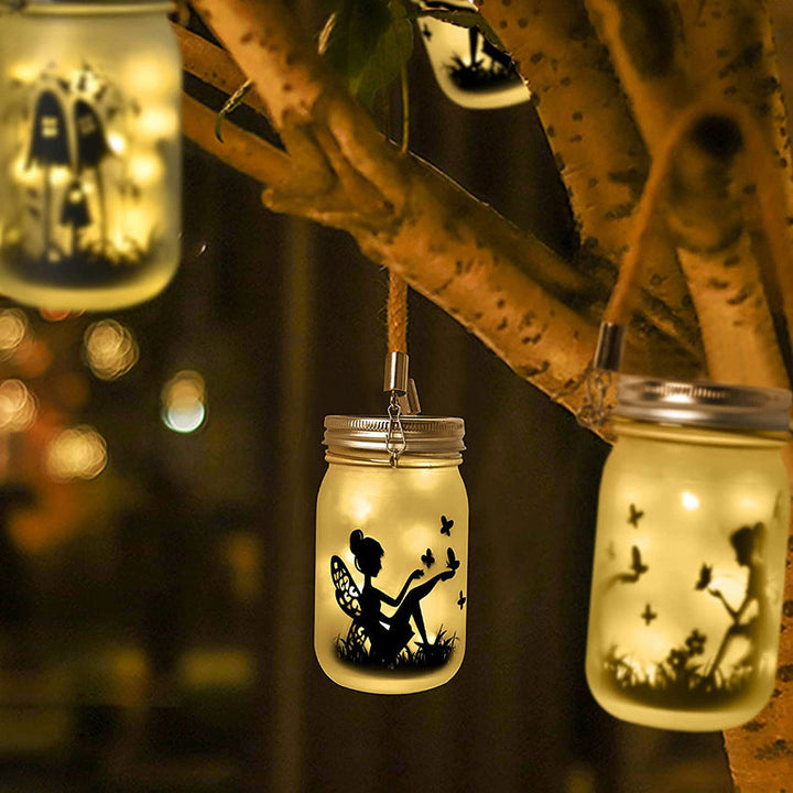 Solar Creative Fairy Frosted Glass Jar LED Utendørs Lys | Skanto