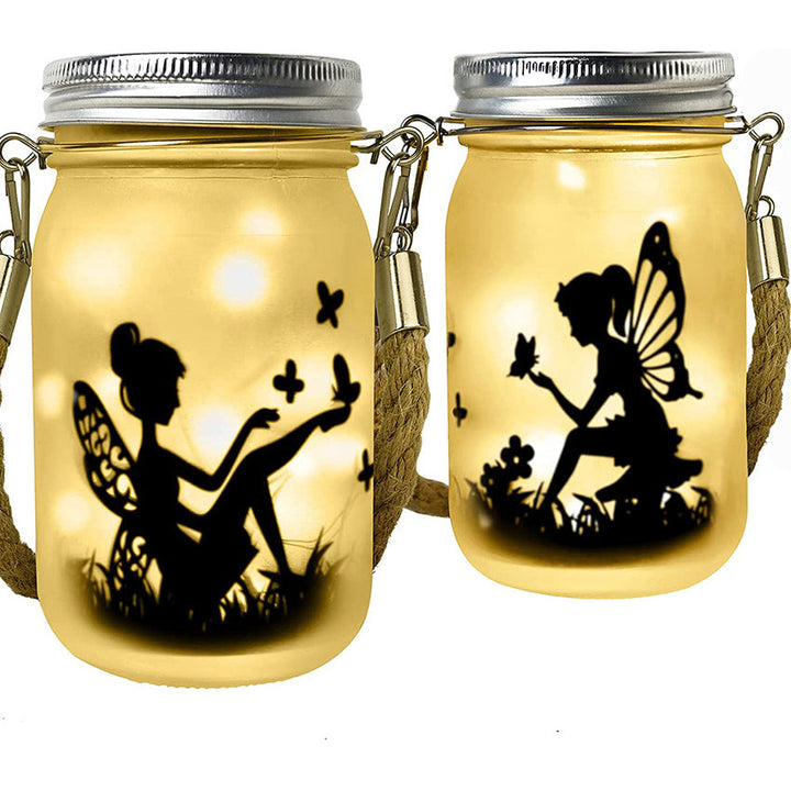 Solar Creative Fairy Frosted Glass Jar LED Utendørs Lys | Skanto
