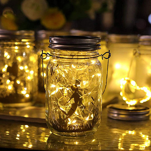 Solar Creative Fairy Frosted Glass Jar LED Utendørs Lys | Skanto