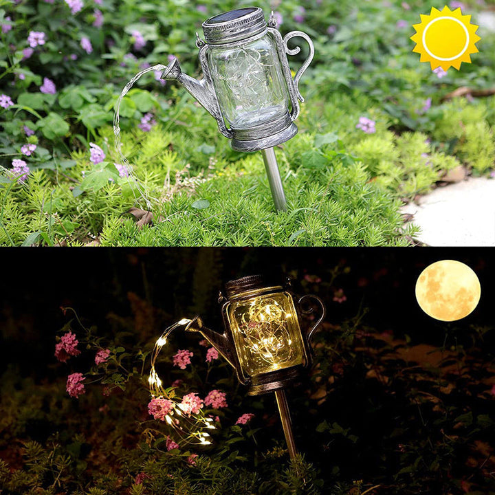 Solcelledrevet kreativ fe-LED-utelampe i frostet glass