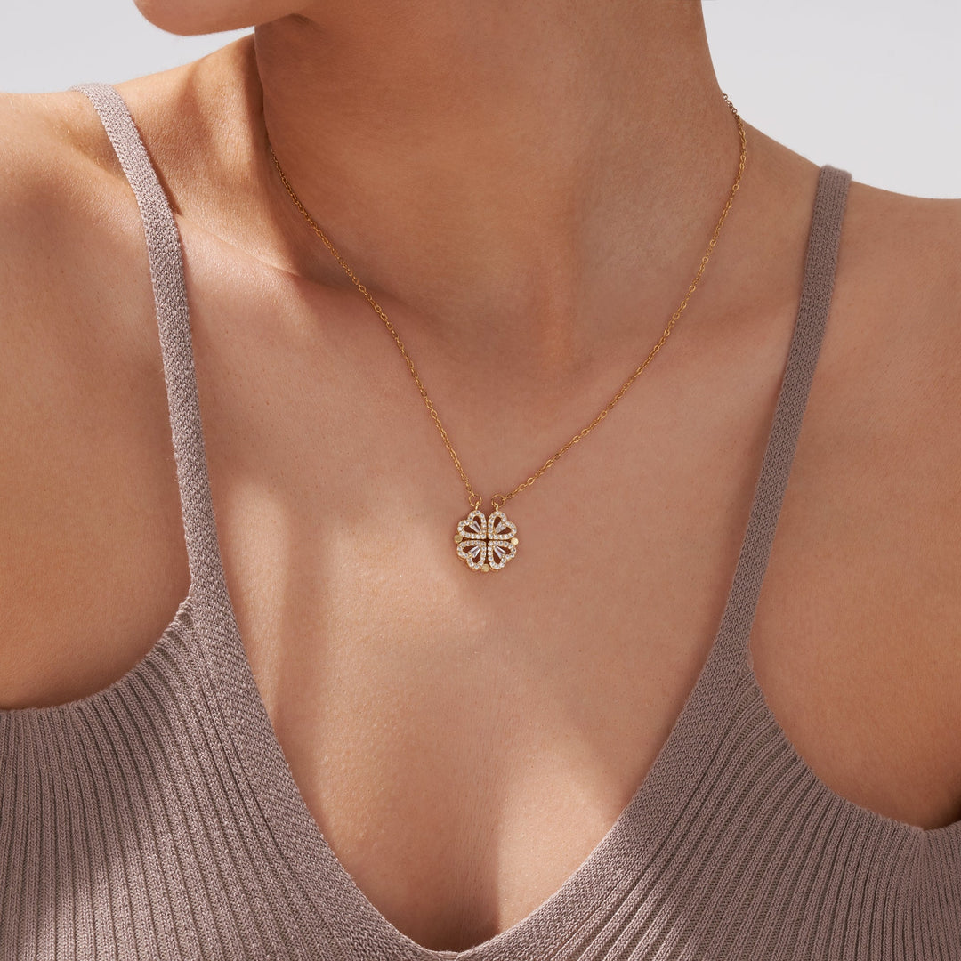 Lucky Charm Necklace - Elegant Heart-Shaped Necklace in Gold Skanto