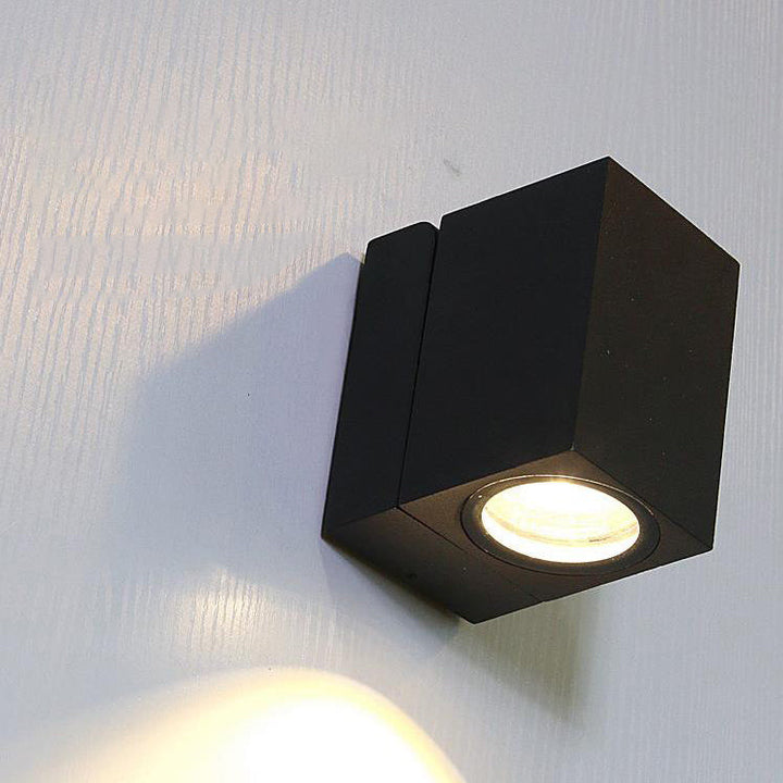 Moderne Utendørs Vanntett Firkantet Spotlight Justerbar Vinkel LED Hage Vegglampe | Skanto