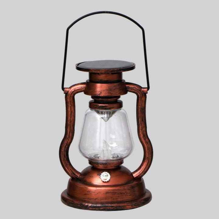Solcelledrevet retro parafinlampe, hestelampe, LED utendørsbelysning for hage og terrasse, bærbar flammelyslampe