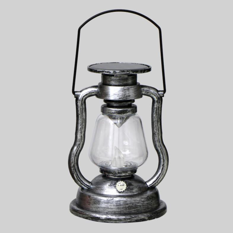 Solcelledrevet retro parafinlampe, hestelampe, LED utendørsbelysning for hage og terrasse, bærbar flammelyslampe