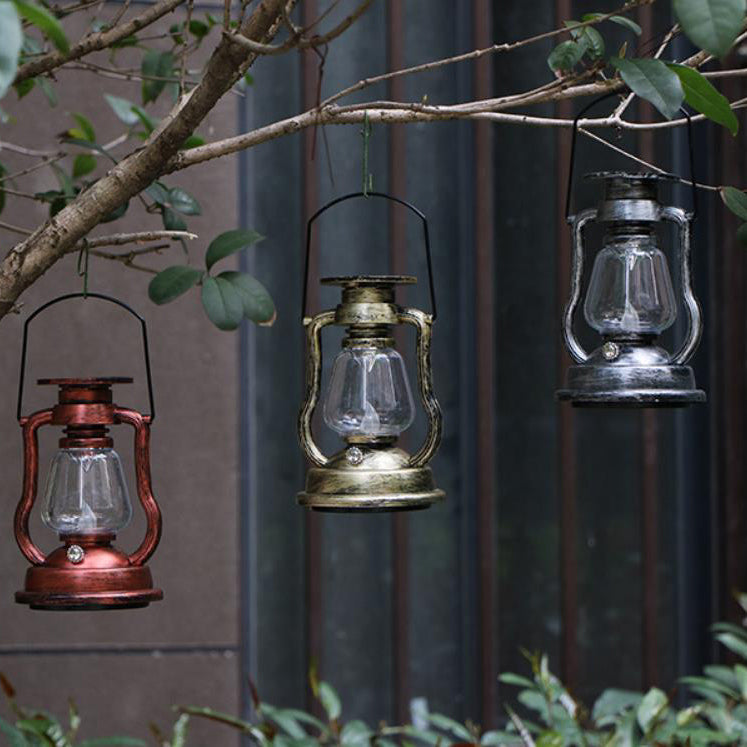 Solar Retro Kerosene Lampe Hest Lampe LED Utendørs Hage Patio Dekorasjon Bærbar Flamme Stearinlys Lys | Skanto