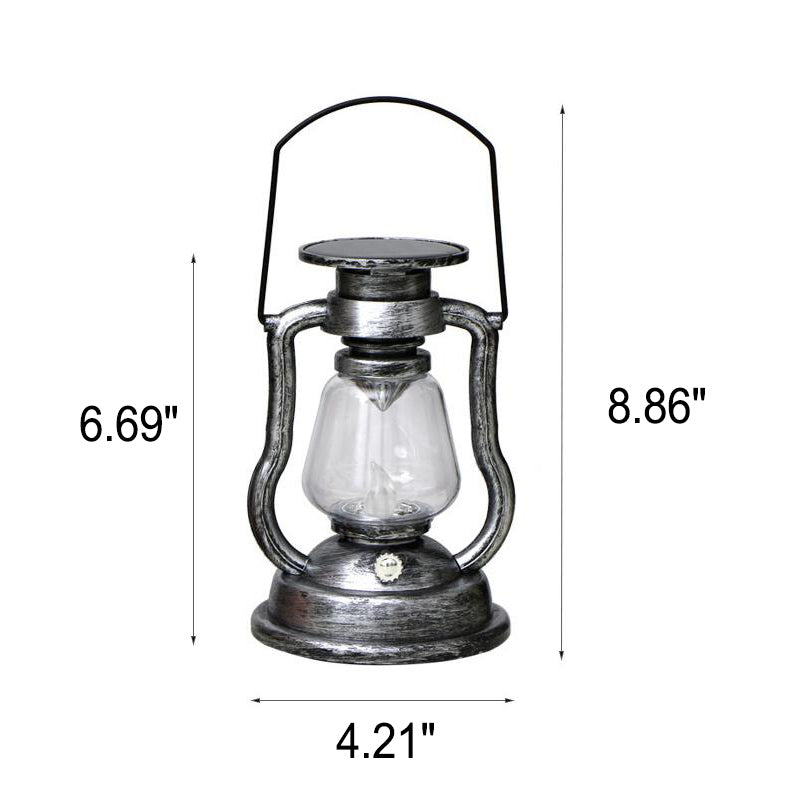 Solar Retro Kerosene Lampe Hest Lampe LED Utendørs Hage Patio Dekorasjon Bærbar Flamme Stearinlys Lys | Skanto