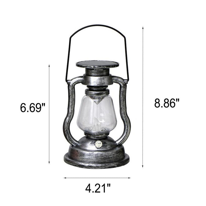 Solar Retro Kerosene Lampe Hest Lampe LED Utendørs Hage Patio Dekorasjon Bærbar Flamme Stearinlys Lys | Skanto
