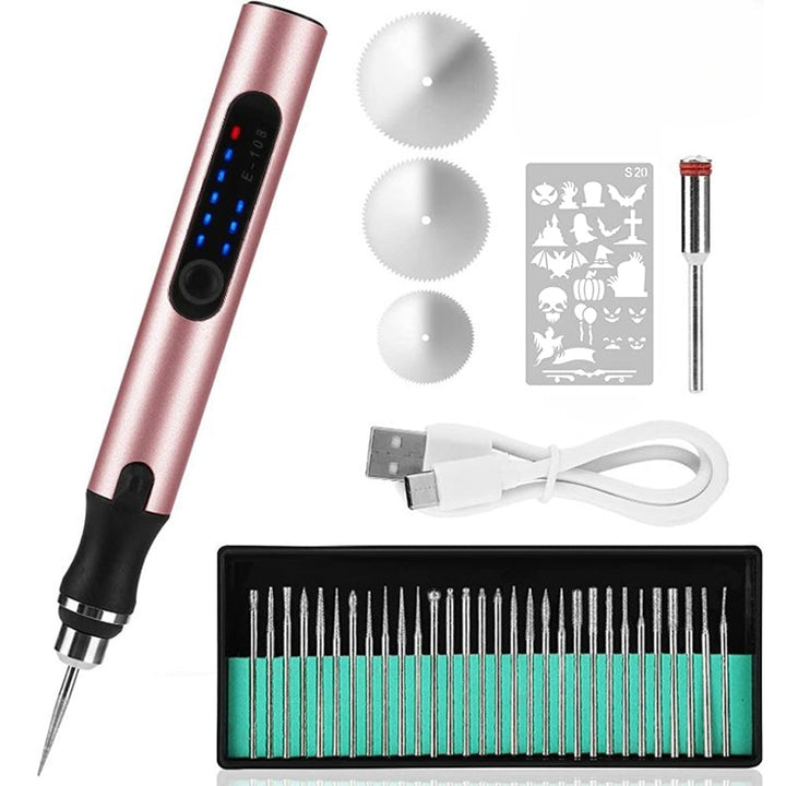 Skanto | USB-Oppladbar Gravørpenn | Presis og Stillegående | Metall, Justerbar Hastighet