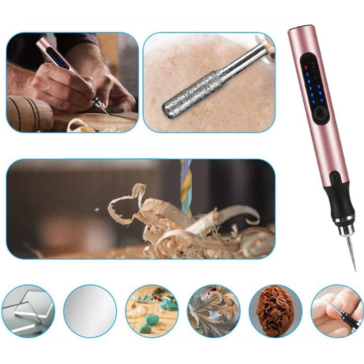 Skanto | USB-Oppladbar Gravørpenn | Presis og Stillegående | Metall, Justerbar Hastighet