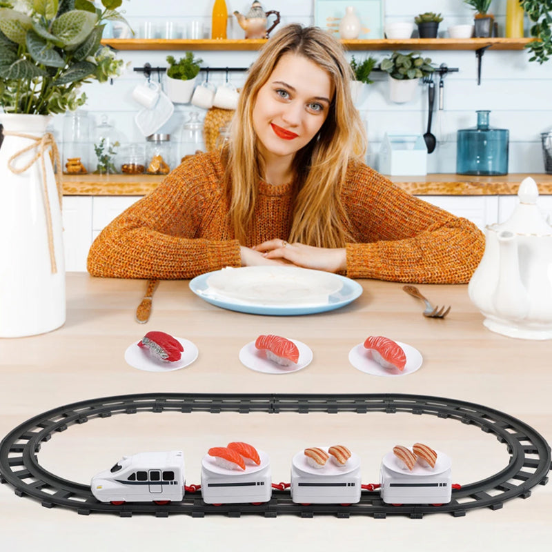 Skanto | Rotary Sushi Tog Leketog Rolle Spiller Transportbånd Sett - Batteridrevet