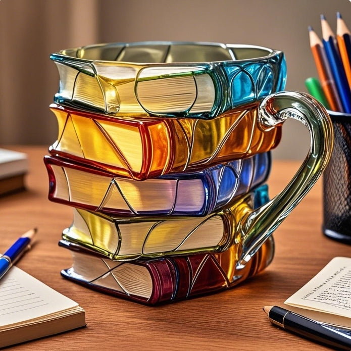 Skanto | NovelMug | 3D Håndmalt Bokkrus – Unik Litterær KaffeKopp for Bokelskere