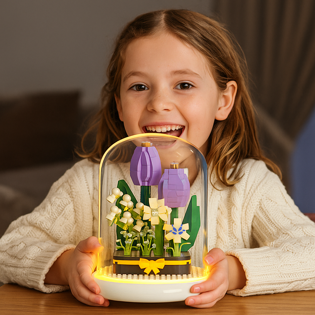 Skanto | Elegant byggekloss blomst i et glass
