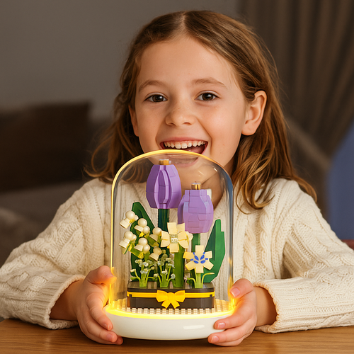 Skanto | Elegant byggekloss blomst i et glass