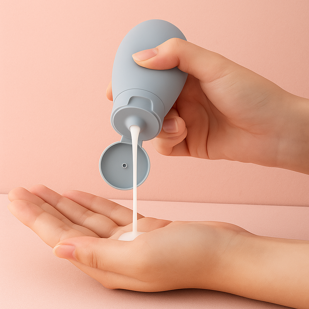 Lekkasjesikker silikon – 60 ml etterfyllbar – Ideell for håndbagasje-turer Skanto