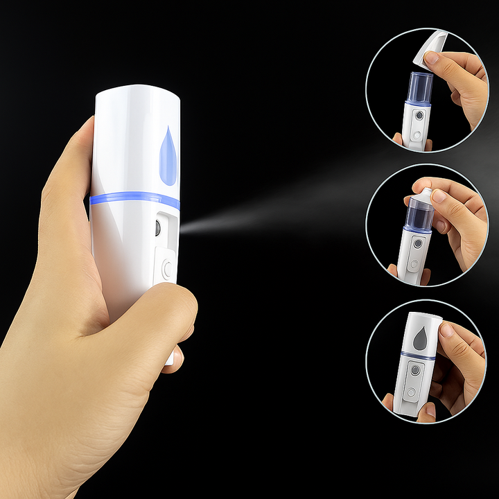 Dyp Hydrering Nano Mist – USB-ladbar Håndholdt – Reiseliv & Hjemmeskincare Skanto