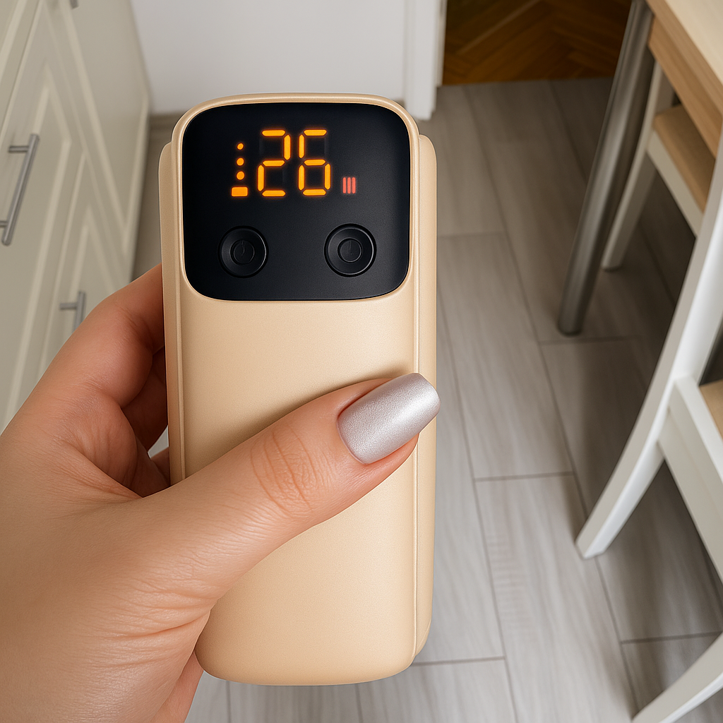 USB-oppladbar med LED-skjerm – Spillfri kompakt design – Reise- og på-farten foreldre Skanto
