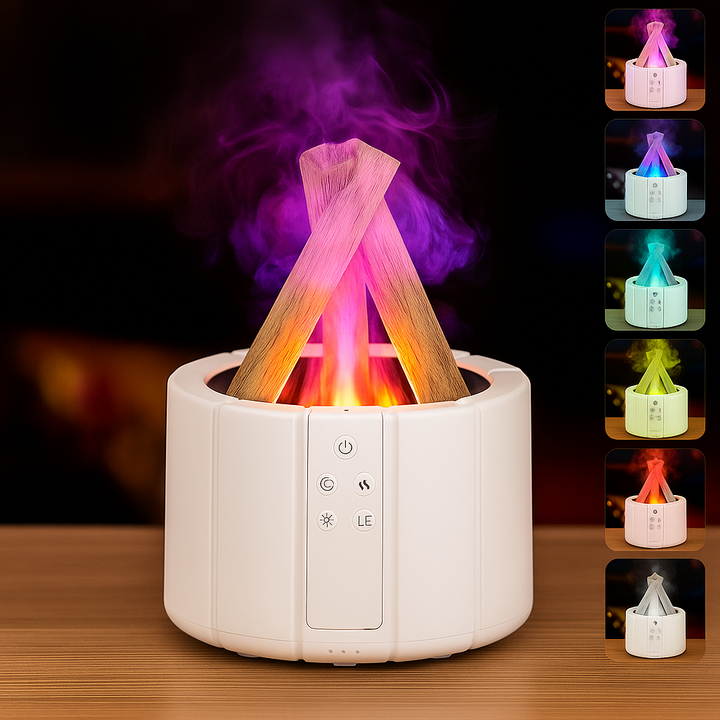 Stille ultrasonisk luftfukter – LED-lampe – Aromaterapi for søvn- og stresslindring Skanto