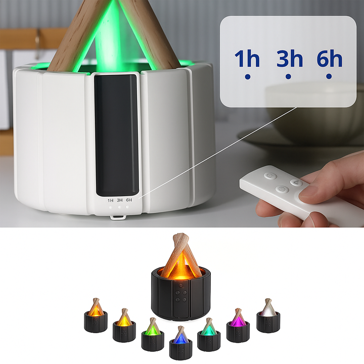 Stille ultrasonisk luftfukter – LED-lampe – Aromaterapi for søvn- og stresslindring Skanto