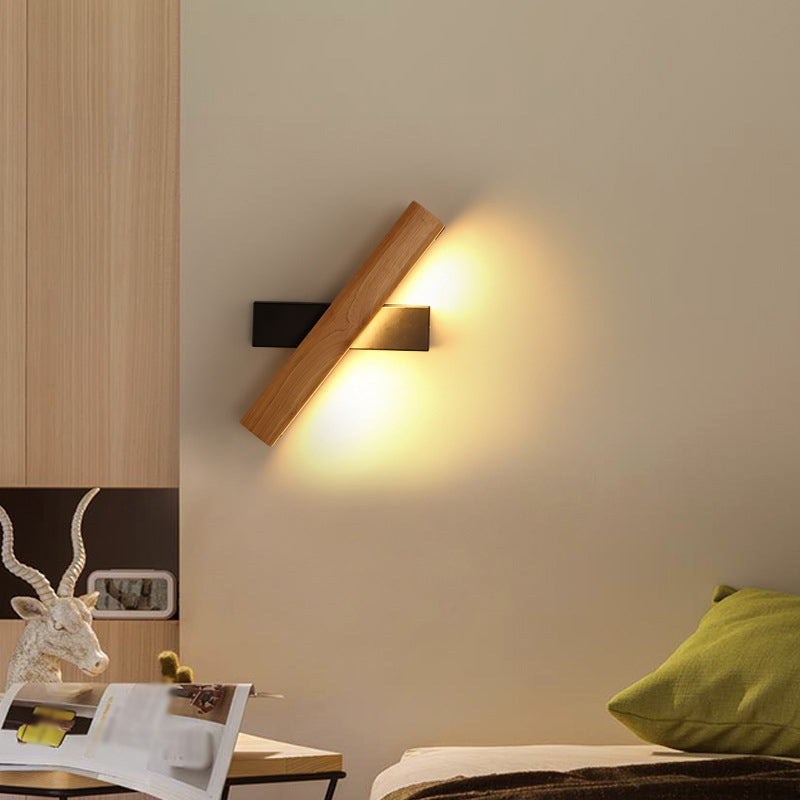 Lineær Lesing Vegglampe Moderne Tre Rotérbar LED Soverom Vegglampe Belysningsfixture | Skanto