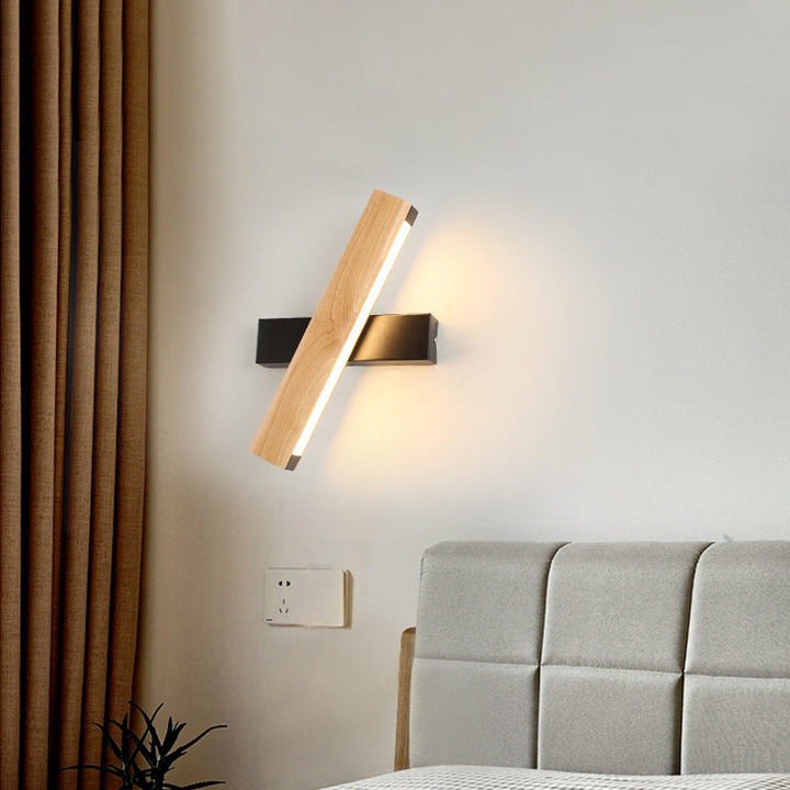 Lineær Lesing Vegglampe Moderne Tre Rotérbar LED Soverom Vegglampe Belysningsfixture | Skanto