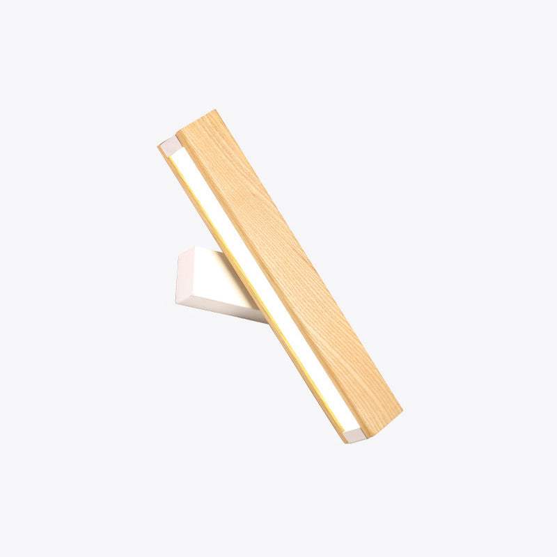 LinearLight - Moderne roterbar LED vegglampe laget av tre for soverom og lesekroker | Minimalistisk design | Skanto