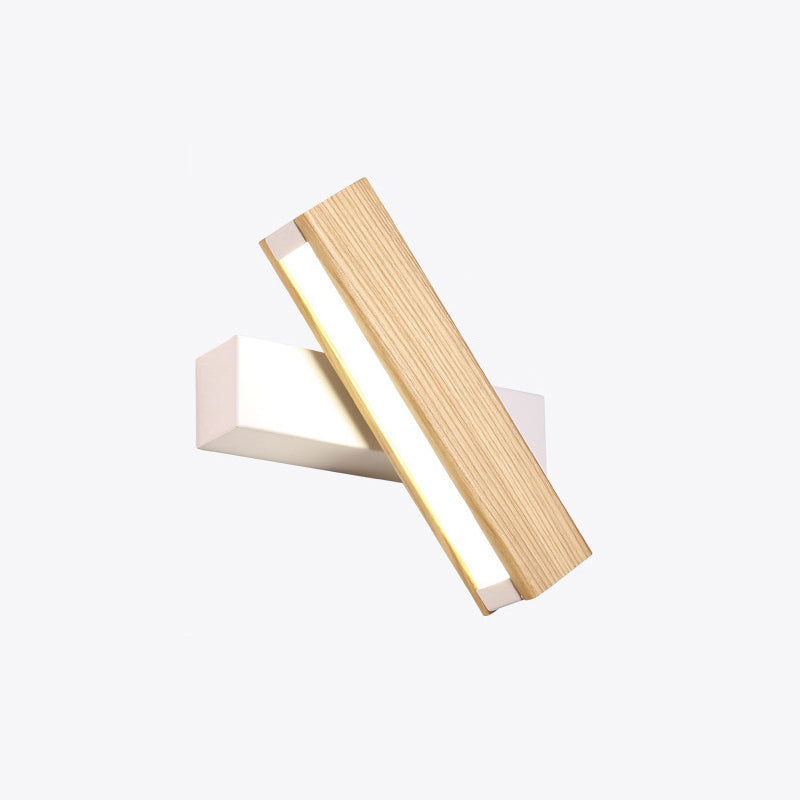 LinearLight - Moderne roterbar LED vegglampe laget av tre for soverom og lesekroker | Minimalistisk design | Skanto