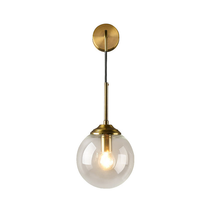 Globe Glass Veggmontert Lysarmatur Moderne 1 Hode Gull Veggbelysning for Soverom | Skanto